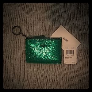 Green glitter Coach keychain